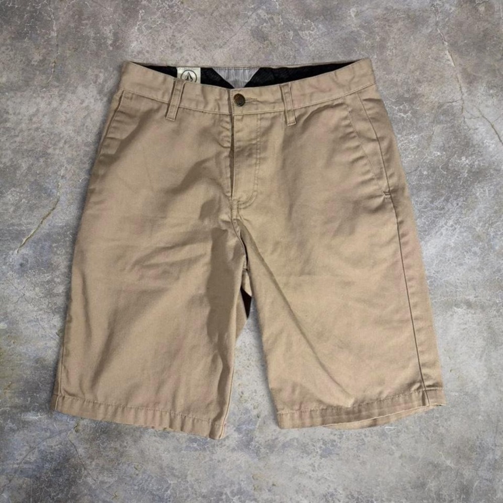 Volcom Khaki Skate Shorts Beige Chino Shorts Size 28